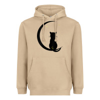 Mushroom womens double moon cat Heavyweight Hoodie - linhVisuals