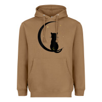 Toasted Coconut womens double moon cat Heavyweight Hoodie - linhVisuals