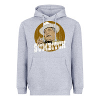 Heather Grey sumbitch distressed Heavyweight Hoodie - linhVisuals