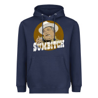 Navy sumbitch distressed Heavyweight Hoodie - linhVisuals