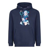 Navy Gawr Gura Heavyweight Hoodie - linhVisuals