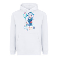 White Gawr Gura Heavyweight Hoodie - linhVisuals