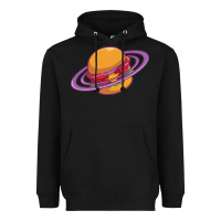 Black Burger  Saturn Heavyweight Hoodie - linhVisuals