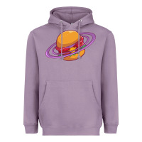 Lavender Burger  Saturn Heavyweight Hoodie - linhVisuals