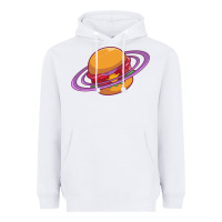 White Burger  Saturn Heavyweight Hoodie - linhVisuals