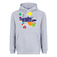 Heather Grey retro graphic design   frank lloyd wright Heavyweight Hoodie - linhVisuals