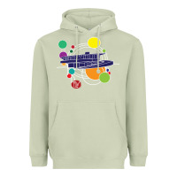 Matcha retro graphic design   frank lloyd wright Heavyweight Hoodie - linhVisuals