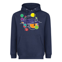 Navy retro graphic design   frank lloyd wright Heavyweight Hoodie - linhVisuals