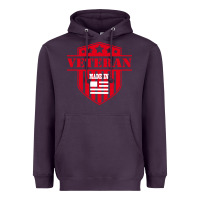 Plum veteran made in usa   military Heavyweight Hoodie - linhVisuals