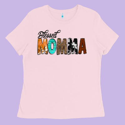 Blessed Momma Ladies Tee Designed By Cowcowdesign