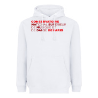 White logocnsmdp conservatoire de paris Heavyweight Hoodie - linhVisuals