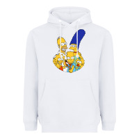 White simpson Heavyweight Hoodie - linhVisuals