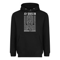 Black JOY DIVISION - UNKNOWN PLEASURES Heavyweight Hoodie - linhVisuals