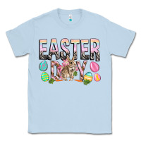 Dusty Blue Easter Day with rabbit Classic Tee - HowdyJamesFarm