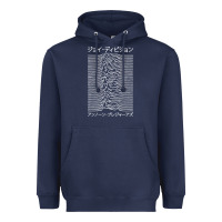 Navy JOY DIVISION - UNKNOWN PLEASURES - JAPANESE Heavyweight Hoodie - linhVisuals