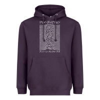 Plum JOY DIVISION - UNKNOWN PLEASURES - JAPANESE Heavyweight Hoodie - linhVisuals