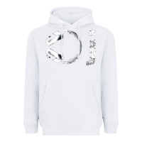 White dj music tshirt Heavyweight Hoodie - linhVisuals