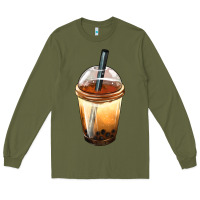 Army Green Bobba cup Long Sleeve Tee - FaDigitalArtStudio