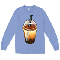 Colony Blue Bobba cup Long Sleeve Tee - FaDigitalArtStudio