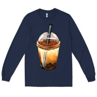 Navy Bobba cup Long Sleeve Tee - FaDigitalArtStudio