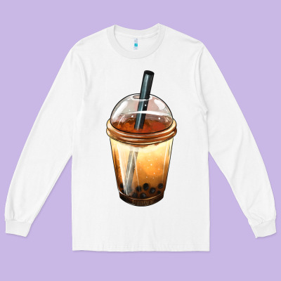 Bobba Cup Long Sleeve Tee Designed By Fadigitalartstudio