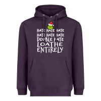 Loathe Entirely Grinch For Light Hate Hate Hate Happy Christmas Heavyweight Hoodie | Teevron