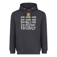 Smoke Loathe Entirely Grinch For Light Hate hate hate happy christmas Heavyweight Hoodie - linhVisuals
