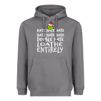 Storm Loathe Entirely Grinch For Light Hate hate hate happy christmas Heavyweight Hoodie - linhVisuals