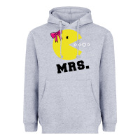 Heather Grey Mrs Pacman Heavyweight Hoodie - linhVisuals