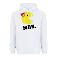 White Mrs Pacman Heavyweight Hoodie - linhVisuals