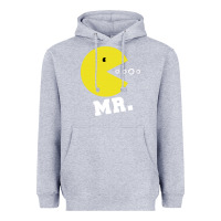 Heather Grey Mr Pacman Heavyweight Hoodie - linhVisuals