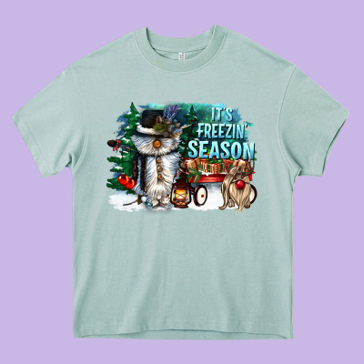 Its Freezin Season Heavy Core Tee Designed By Cowgirlartshop