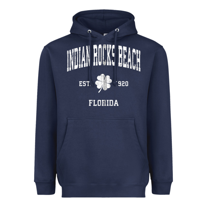 Indian Rocks Beach Florida Vintage Shamrock Sports Zip Hoodie Heavyweight Hoodie by linhVisuals | Teevron
