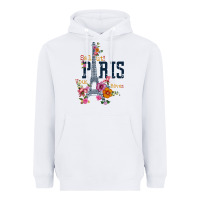 White PARIS Heavyweight Hoodie - linhVisuals