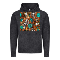 Vintage Black western gemstone aztec seamless pattern Vintage Hoodie - BundleAndBundleShop
