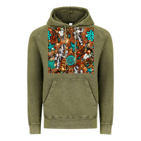 Vintage Olive western gemstone aztec seamless pattern Vintage Hoodie - BundleAndBundleShop