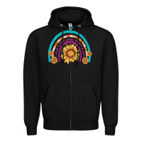 Black rainbow sunflower Zipper Hoodie - AdoDesignShop