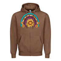 Chestnut rainbow sunflower Zipper Hoodie - AdoDesignShop
