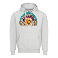 Dove Grey rainbow sunflower Zipper Hoodie - AdoDesignShop