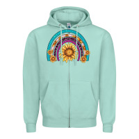Seafoam rainbow sunflower Zipper Hoodie - AdoDesignShop