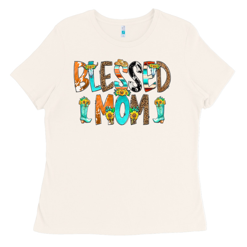 Blessed Mom Ladies Tee by CowCowDesign | Teevron