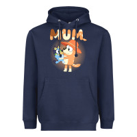 Navy Bluey Mum Heavyweight Hoodie - linhVisuals