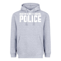 Heather Grey australian federal police Heavyweight Hoodie - linhVisuals