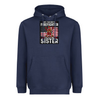 Navy my favorite firefighter calls me sister. Heavyweight Hoodie - linhVisuals