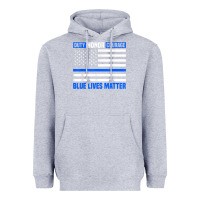 Heather Grey blue lives matter for police officer Heavyweight Hoodie - linhVisuals