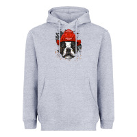 Heather Grey boston terrier firefighter boston terrier dog lover premium Heavyweight Hoodie - linhVisuals
