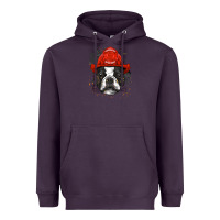 Plum boston terrier firefighter boston terrier dog lover premium Heavyweight Hoodie - linhVisuals
