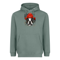 Sage boston terrier firefighter boston terrier dog lover premium Heavyweight Hoodie - linhVisuals