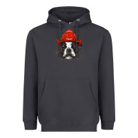 Smoke boston terrier firefighter boston terrier dog lover premium Heavyweight Hoodie - linhVisuals