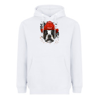 White boston terrier firefighter boston terrier dog lover premium Heavyweight Hoodie - linhVisuals